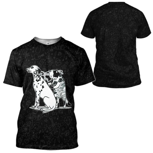 Gearhuman 3D Cat Tattoo Custom Tshirt Hoodie Apparel GC21102 3D Apparel