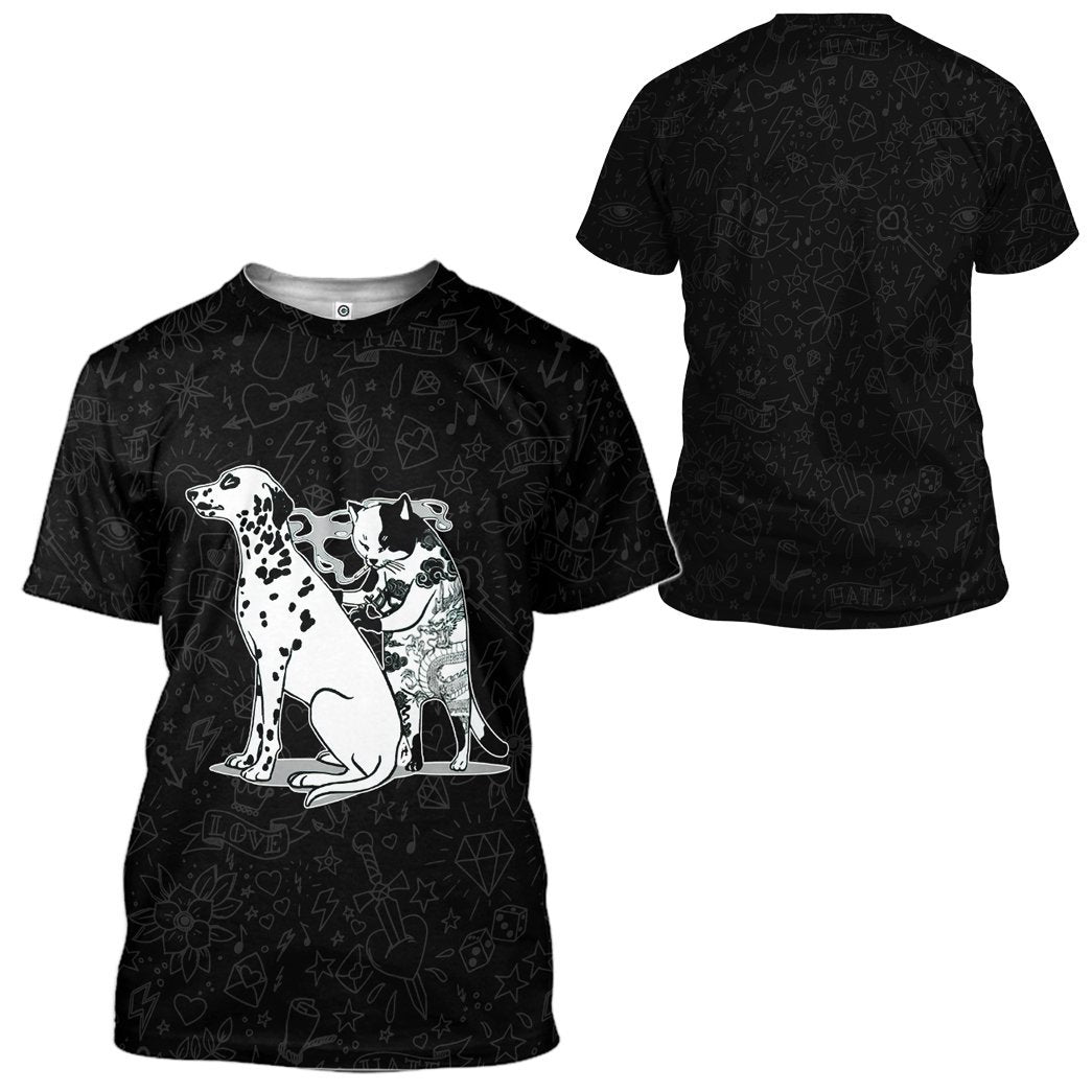 Gearhuman 3D Cat Tattoo Custom Tshirt Hoodie Apparel GC21102 3D Apparel