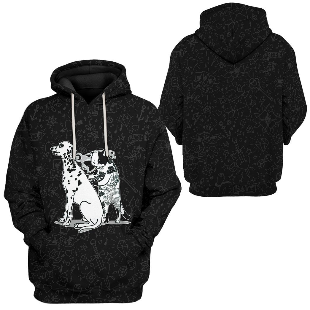 Gearhuman 3D Cat Tattoo Custom Tshirt Hoodie Apparel GC21102 3D Apparel