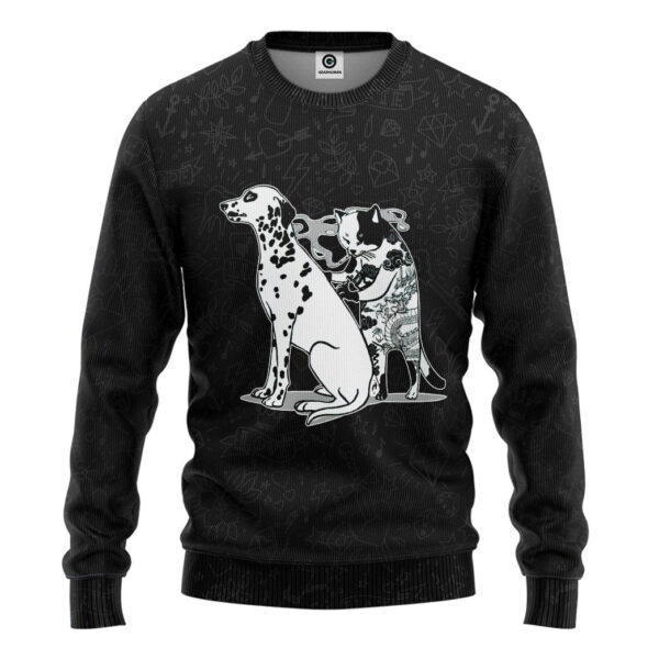 Gearhuman 3D Cat Tattoo Custom Tshirt Hoodie Apparel GC21102 3D Apparel Long Sleeve S