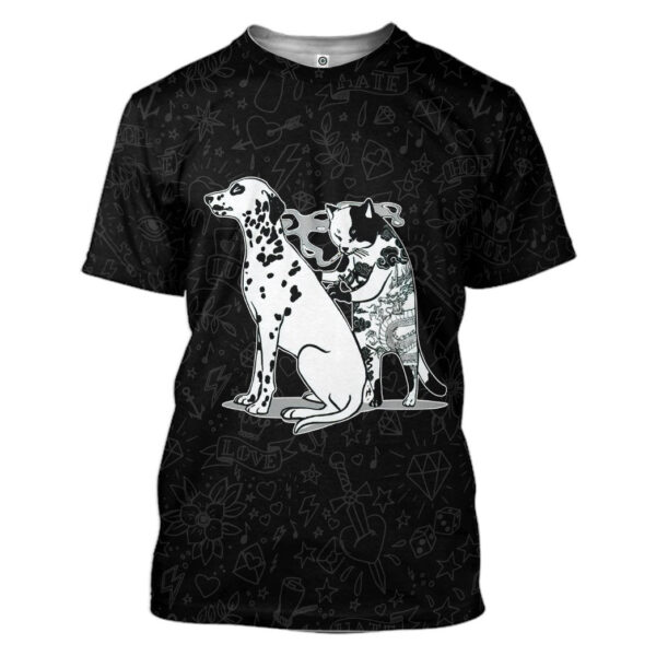 Gearhuman 3D Cat Tattoo Custom Tshirt Hoodie Apparel GC21102 3D Apparel T-Shirt S