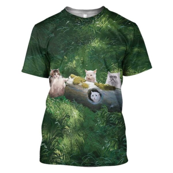 Gearhuman 3D Cats Meme Custom T-Shirts Hoodies Apparel CT-TA1302201 3D Custom Fleece Hoodies T-Shirt S 