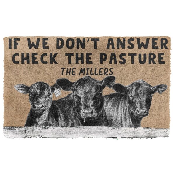 Gearhuman 3D Check The Angus Cattle Pasture Custom Name Doormat GB01031 Doormat Doormat S(15,8''x23,6'')