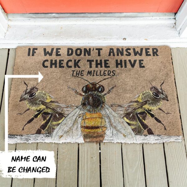 Gearhuman 3D Check The Bee Hive Custom Name Doormat GB05032 Doormat
