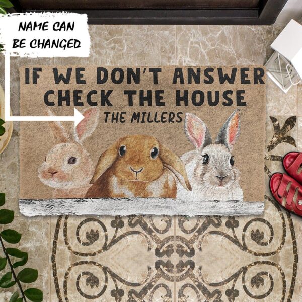 Gearhuman 3D Check The Bunny House Custom Name Doormat GB23026 Doormat