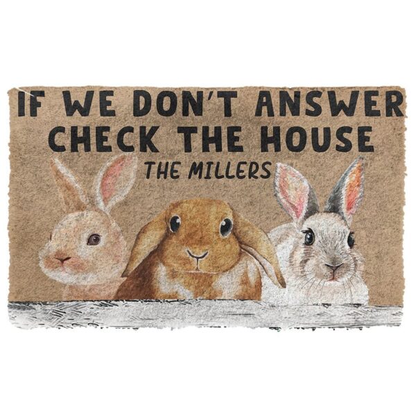 Gearhuman 3D Check The Bunny House Custom Name Doormat GB23026 Doormat Doormat S(15,8''x23,6'')