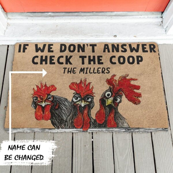 Gearhuman 3D Check The Chicken Coop Custom Name Doormat GB170220 Doormat