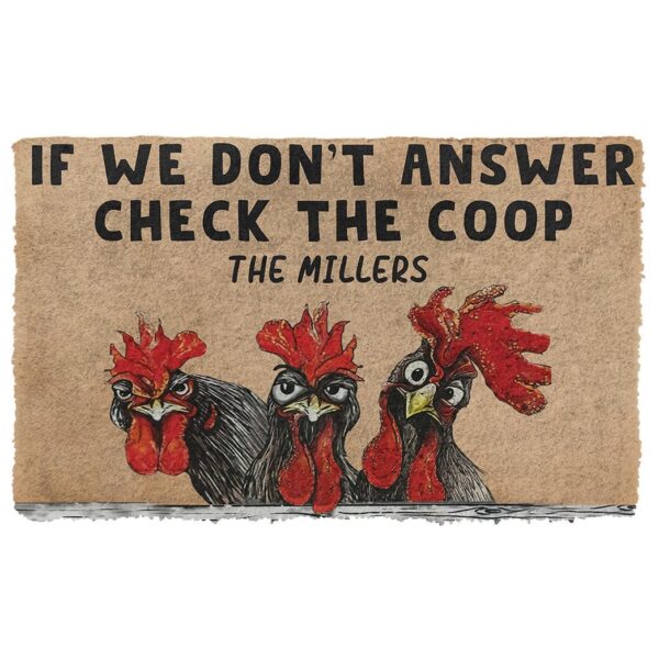 Gearhuman 3D Check The Chicken Coop Custom Name Doormat GB170220 Doormat Doormat S(15,8''x23,6'')