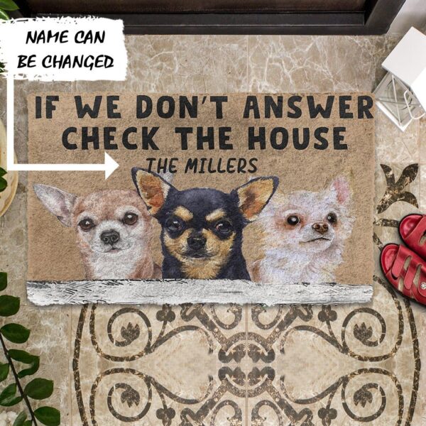 Gearhuman 3D Check The Chihuahua House Custom Name Doormat GB23028 Doormat