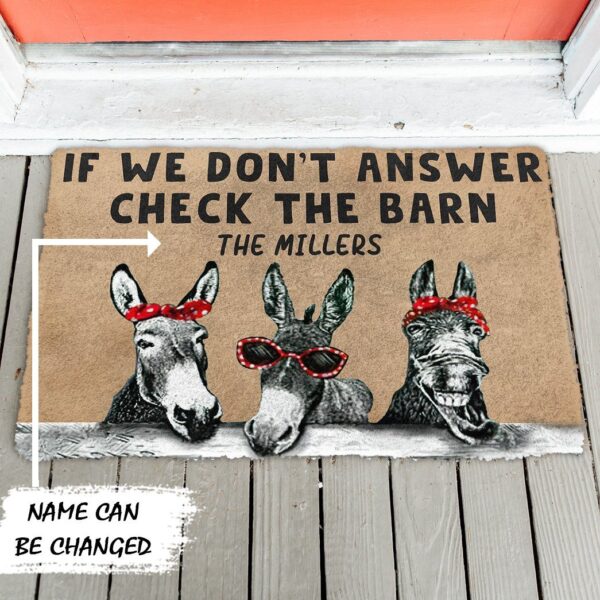 Gearhuman 3D Check The Donkey Barn Custom Name Doormat GB170217 Doormat