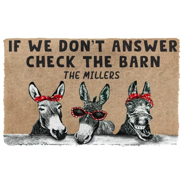 Gearhuman 3D Check The Donkey Barn Custom Name Doormat GB170217 Doormat Doormat S(15,8''x23,6'')