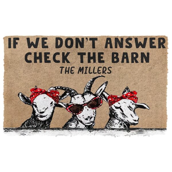 Gearhuman 3D Check The Goat Barn Custom Name Doormat GB170219 Doormat Doormat S(15,8''x23,6'')