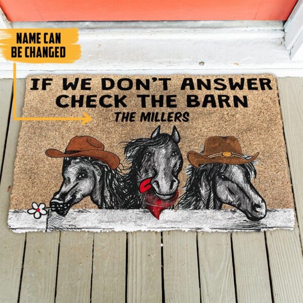 Gearhuman 3D Check The Horse Barn Custom Name Doormat GB170215 Doormat
