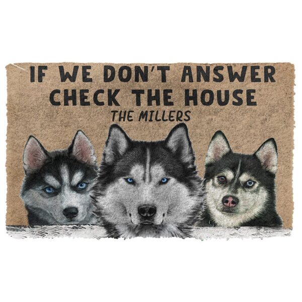 Gearhuman 3D Check The Husky House Custom Name Doormat GB05031 Doormat Doormat S(15,8''x23,6'')