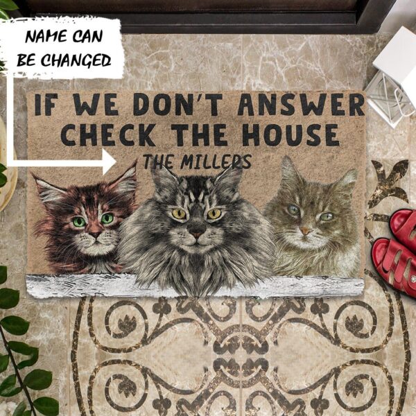 Gearhuman 3D Check The Maine Coon House Custom Name Doormat GB23027 Doormat