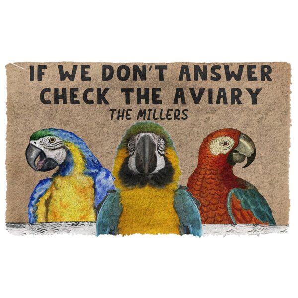 Gearhuman 3D Check The Parrot Aviary Custom Name Doormat GB05033 Doormat Doormat S(15,8''x23,6'')