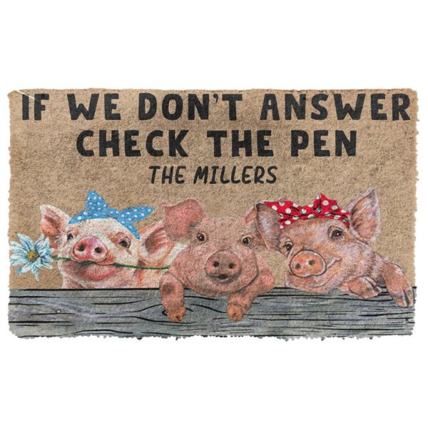 Gearhuman 3D Check The Pig Pen Custom Name Doormat GB170216 Doormat Doormat S(15,8''x23,6'')