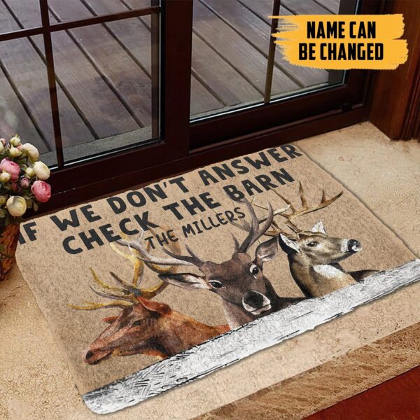 Gearhuman 3D Check The Reindeer Barn Custom Name Doormat GB23029 Doormat