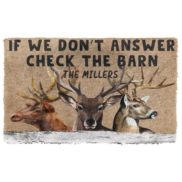 Gearhuman 3D Check The Reindeer Barn Custom Name Doormat GB23029 Doormat Doormat S(15,8''x23,6'')