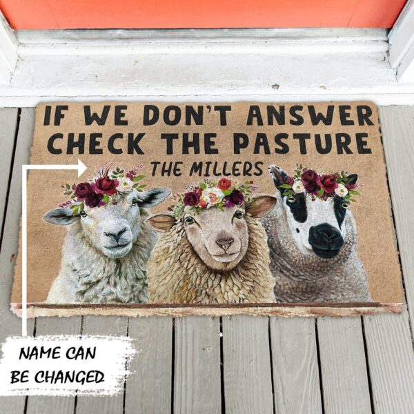 Gearhuman 3D Check The Sheep Pasture Custom Name Doormat GB170218 Doormat