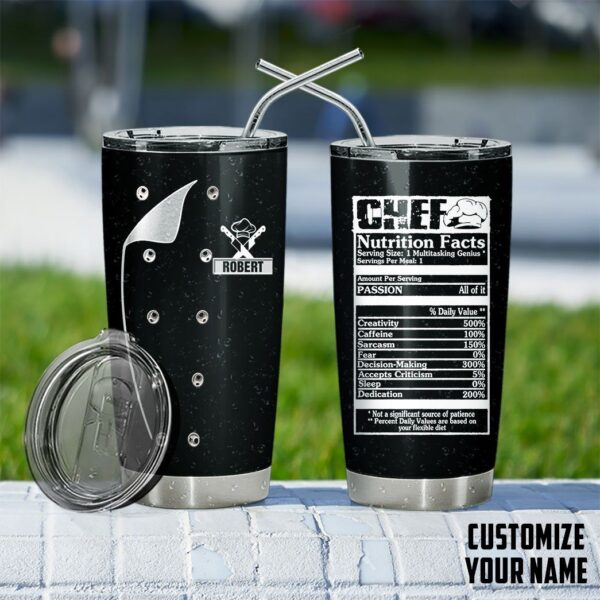 Gearhuman 3D Chef Black Nutrition Custom Name Tumbler GB01039 Tumbler