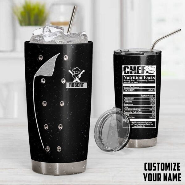 Gearhuman 3D Chef Black Nutrition Custom Name Tumbler GB01039 Tumbler