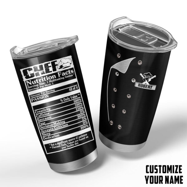 Gearhuman 3D Chef Black Nutrition Custom Name Tumbler GB01039 Tumbler