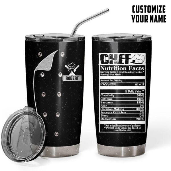 Gearhuman 3D Chef Black Nutrition Custom Name Tumbler GB01039 Tumbler