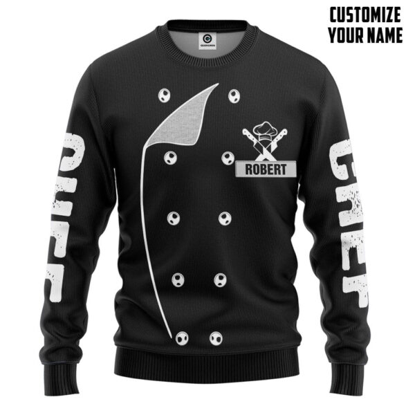 Gearhuman 3D Chef Black Uniform 5 Things Custom Name Tshirt Hoodie Apparel GB010314 3D Apparel Long Sleeve S