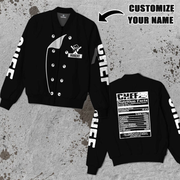 Gearhuman 3D Chef Black Uniform Custom Name Bomber GB180211 Bomber