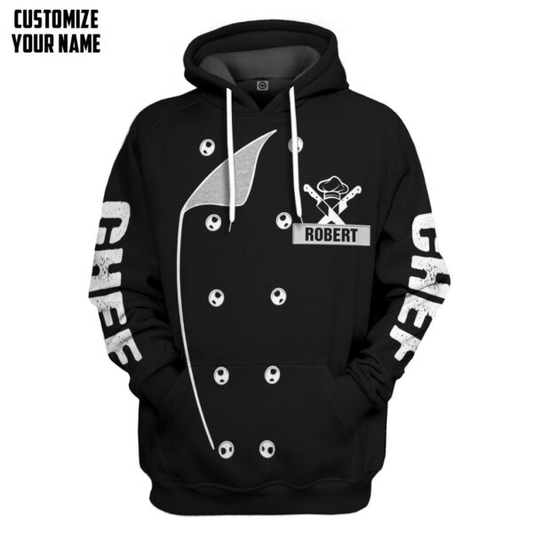 Gearhuman 3D Chef Black Uniform I Cook Custom Name Tshirt Hoodie Apparel GB010313 3D Apparel Hoodie S