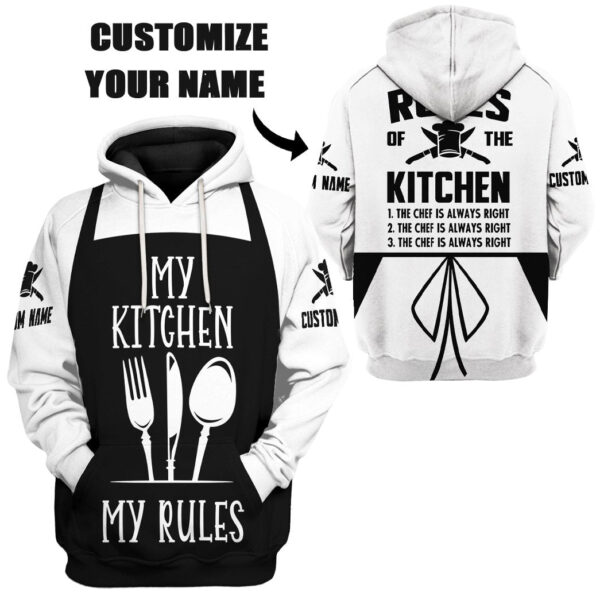 Gearhuman 3D Chef Rules Custom Name Tshirt Hoodie Apparel GB17026 3D Apparel