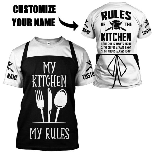 Gearhuman 3D Chef Rules Custom Name Tshirt Hoodie Apparel GB17026 3D Apparel