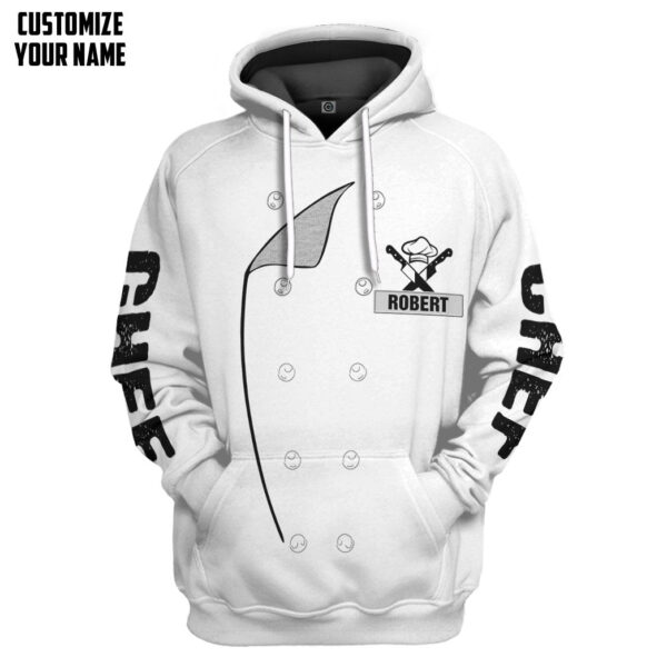 Gearhuman 3D Chef White Uniform Custom Name Tshirt Hoodie Apparel GB180212 3D Apparel Hoodie S