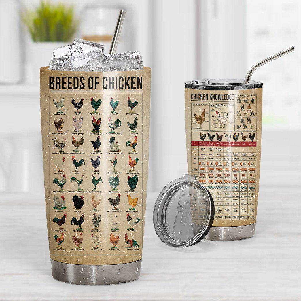 Gearhuman 3D Chicken Knowledge Custom Design Insulated Vacuum Tumbler GW13106 Tumbler