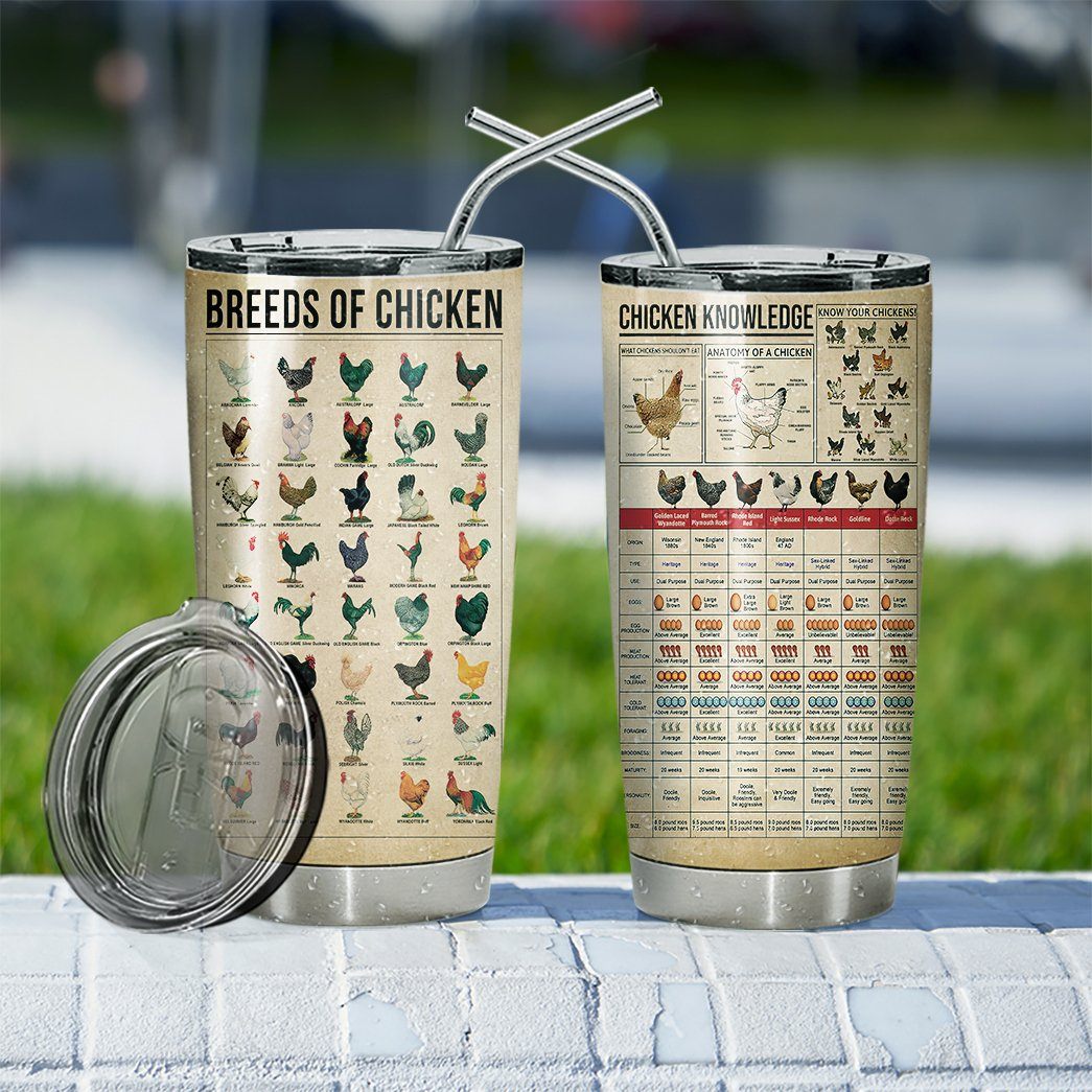 Gearhuman 3D Chicken Knowledge Custom Design Insulated Vacuum Tumbler GW13106 Tumbler