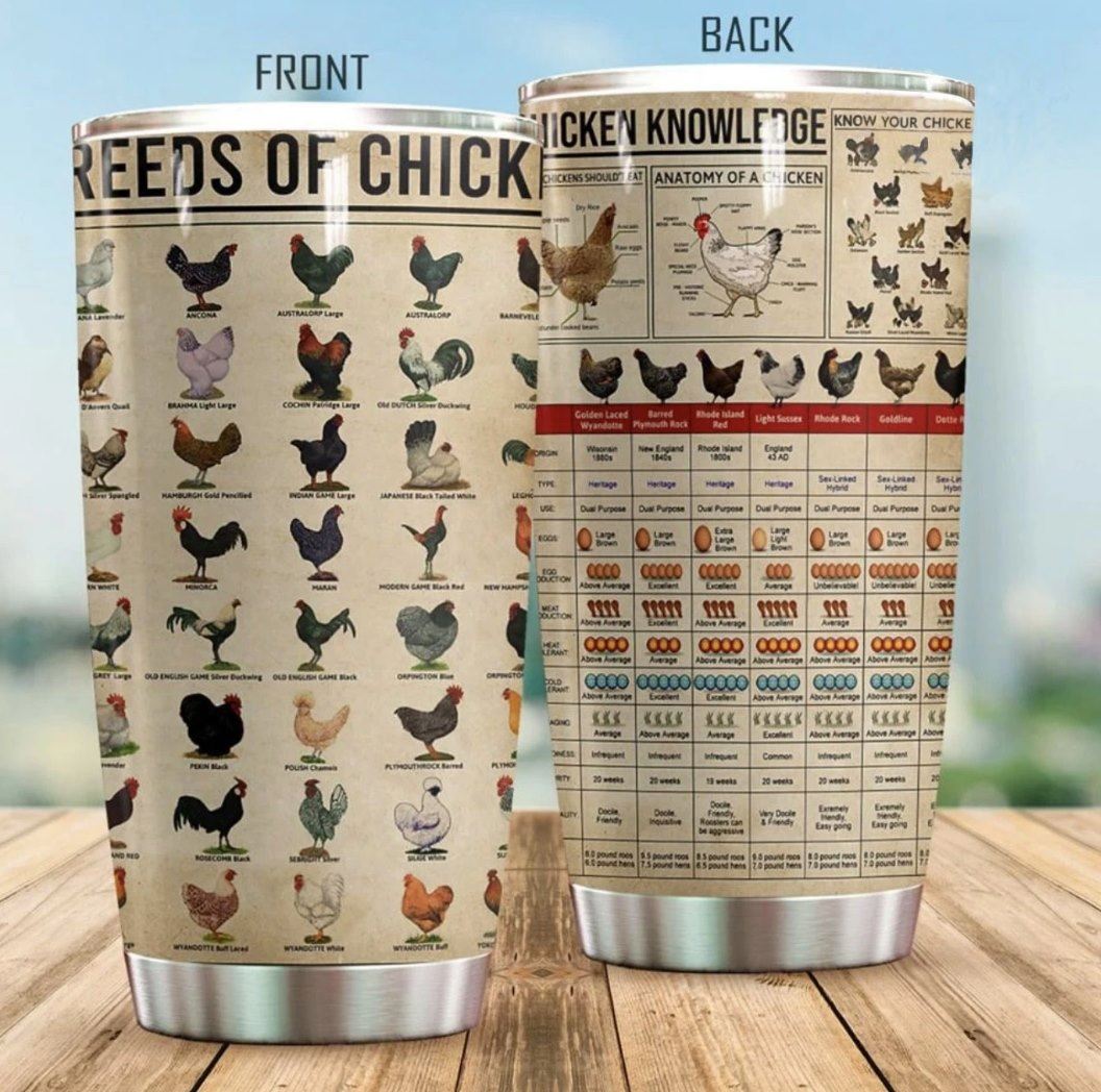 Gearhuman 3D Chicken Knowledge Custom Design Insulated Vacuum Tumbler GW13106 Tumbler