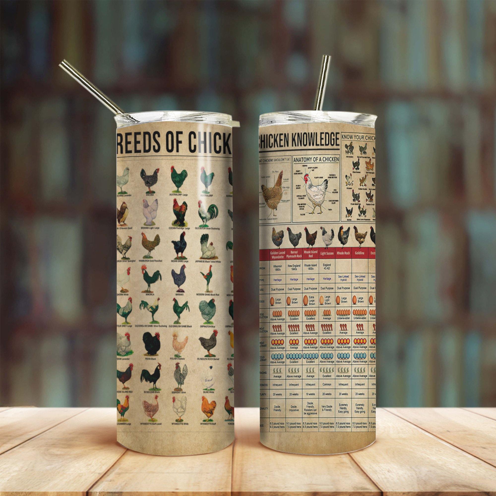 Gearhuman 3D Chicken Knowledge Custom Design Insulated Vacuum Tumbler GW13106 Tumbler