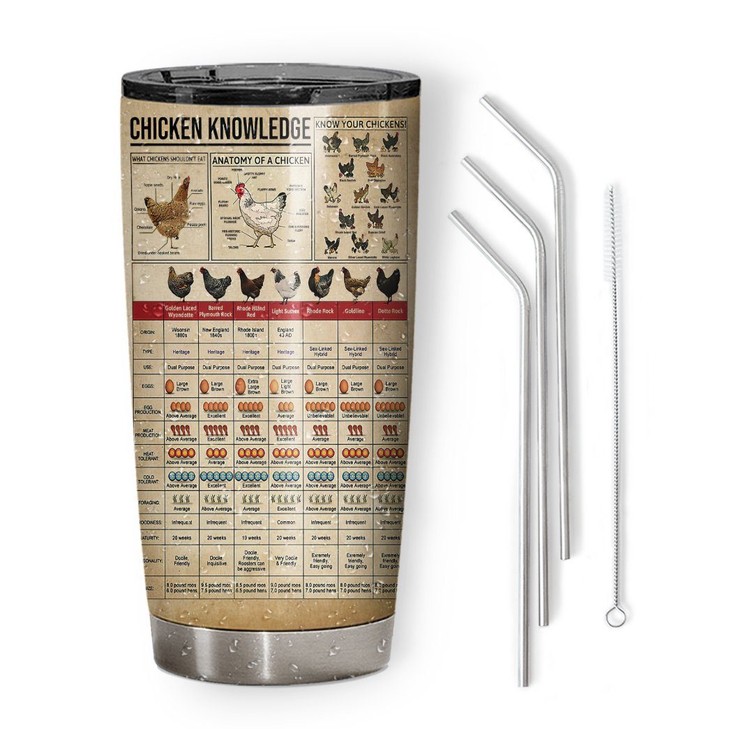 Gearhuman 3D Chicken Knowledge Custom Design Insulated Vacuum Tumbler GW13106 Tumbler