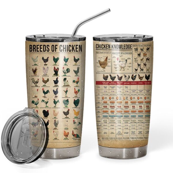 Gearhuman 3D Chicken Knowledge Custom Design Insulated Vacuum Tumbler GW13106 Tumbler