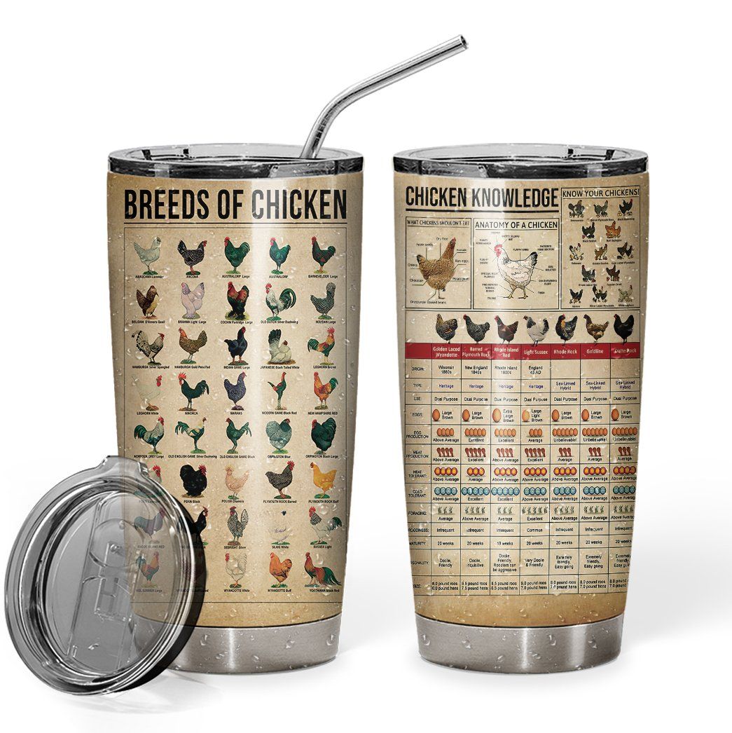 Gearhuman 3D Chicken Knowledge Custom Design Insulated Vacuum Tumbler GW13106 Tumbler