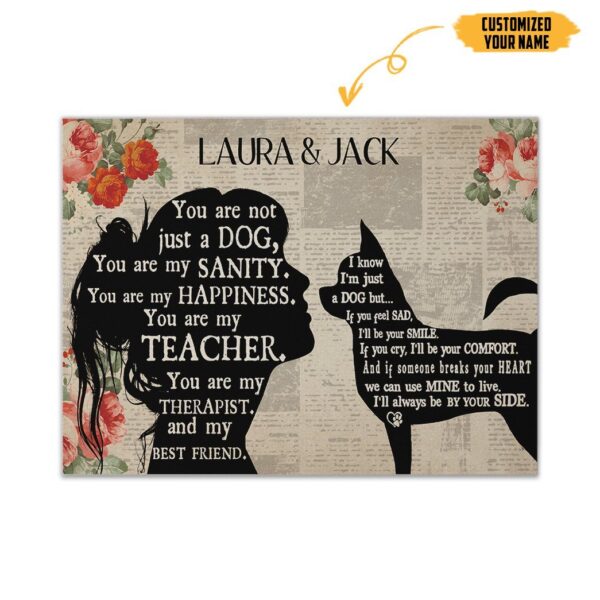 Gearhuman 3D Chihuahua My Best Friend Custom Name Canvas GW260114 Canvas 1 Piece Non Frame M