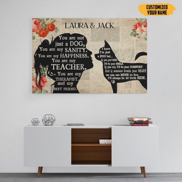 Gearhuman 3D Chihuahua My Best Friend Custom Name Canvas GW260114 Canvas