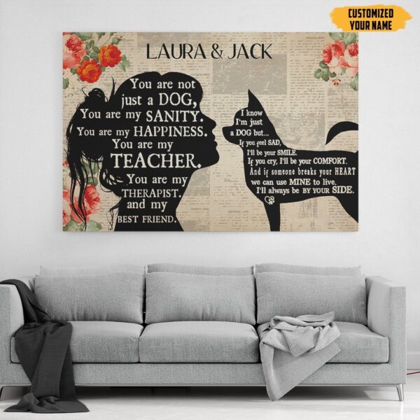 Gearhuman 3D Chihuahua My Best Friend Custom Name Canvas GW260114 Canvas