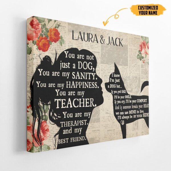 Gearhuman 3D Chihuahua My Best Friend Custom Name Canvas GW260114 Canvas