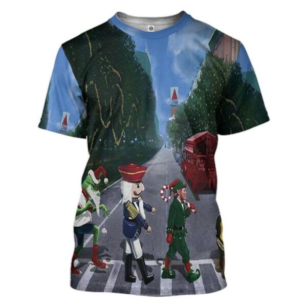 Gearhuman 3D Christmas Abbey Road Custom Tshirt Apparel GW13102 3D T-shirt T-Shirt S 