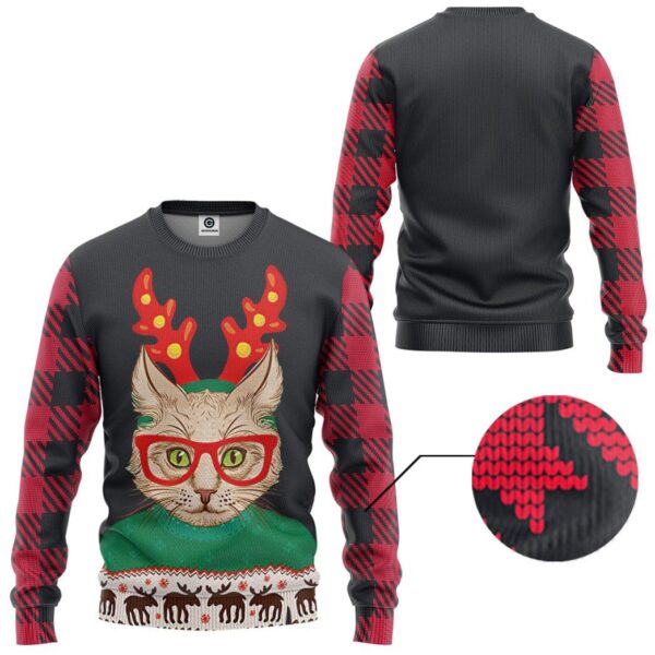 Gearhuman 3D Christmas Cat Custom Tshirt Hoodie Apparel GC04113 3D Apparel