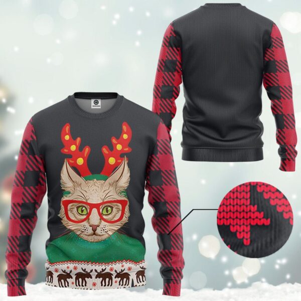 Gearhuman 3D Christmas Cat Custom Tshirt Hoodie Apparel GC04113 3D Apparel