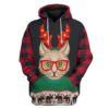 Gearhuman 3D Christmas Cat Custom Tshirt Hoodie Apparel GC04113 3D Apparel Hoodie S