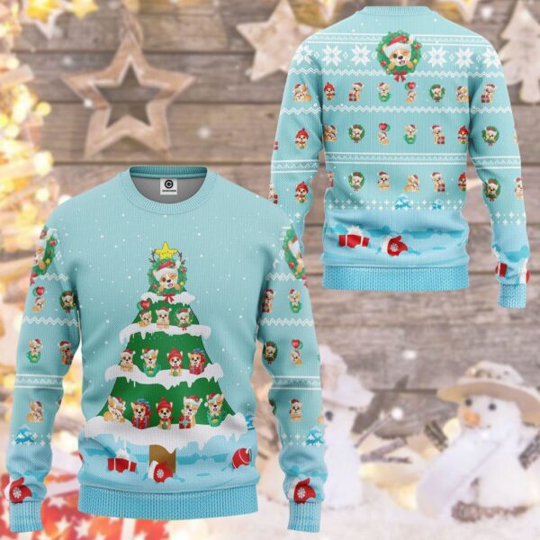 Gearhuman 3D Christmas Corgi Custom Sweatshirt Apparel GJ07105 Sweatshirt 